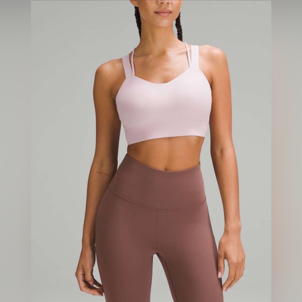 Lululemon Like a Cloud Longline Ribbed Bra *Light Support,D/DD Cups - Pink Peony - Picture 2 of 6